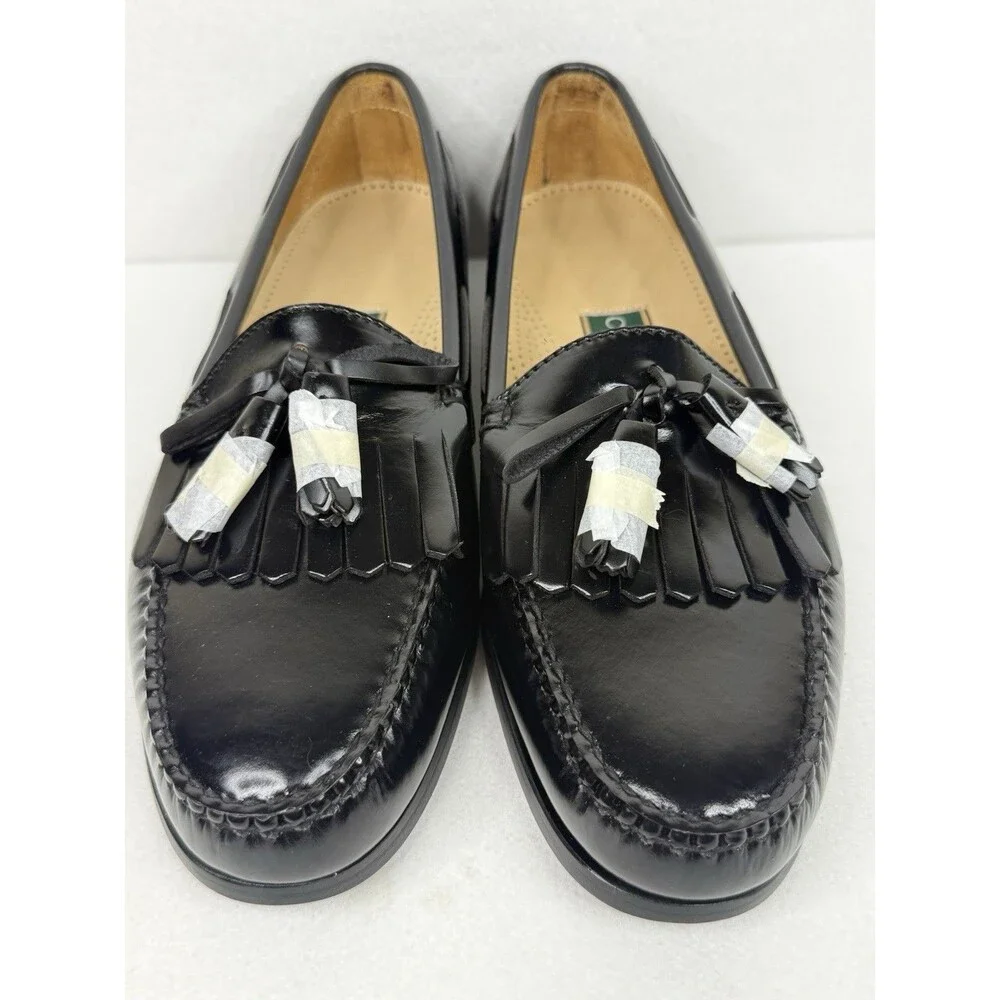 Cole Haan Men's Dress Shoes Leather Black Pinch Shawl Bow Size 10D 1119